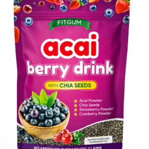 FITGUM Acai Berry Powdered Drink with Chia Seeds